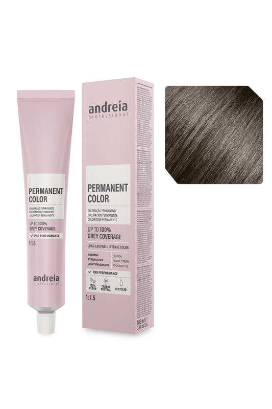 Andreia Coloração Permanente 5.02 Castanho Claro Natural Frio 100ml