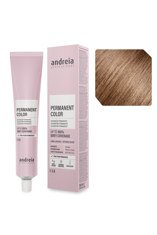 Andreia Coloração Permanente 7.03 Louro Médio Natural Quente 100ml