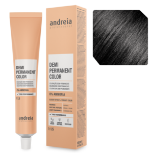 Andreia Coloração Demi Permanente 1.0 Preto Natural 100ml