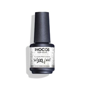 Verniz Gel Inocos Top Coat Silver Foil 15ml