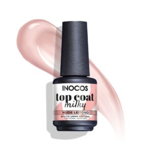 Verniz Gel Inocos Top Coat Milky Nude Leitoso 15ml