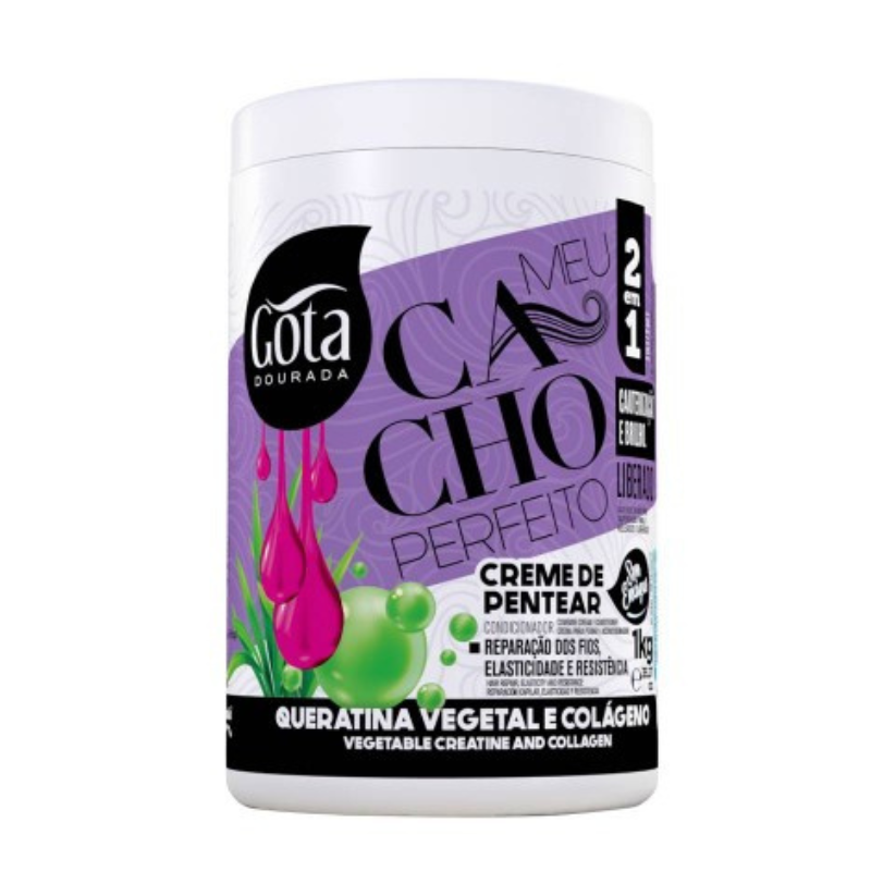 Gota Dourada Meu Cacho Perfeito Queratina Vegetal Creme de Pentear 1kg
