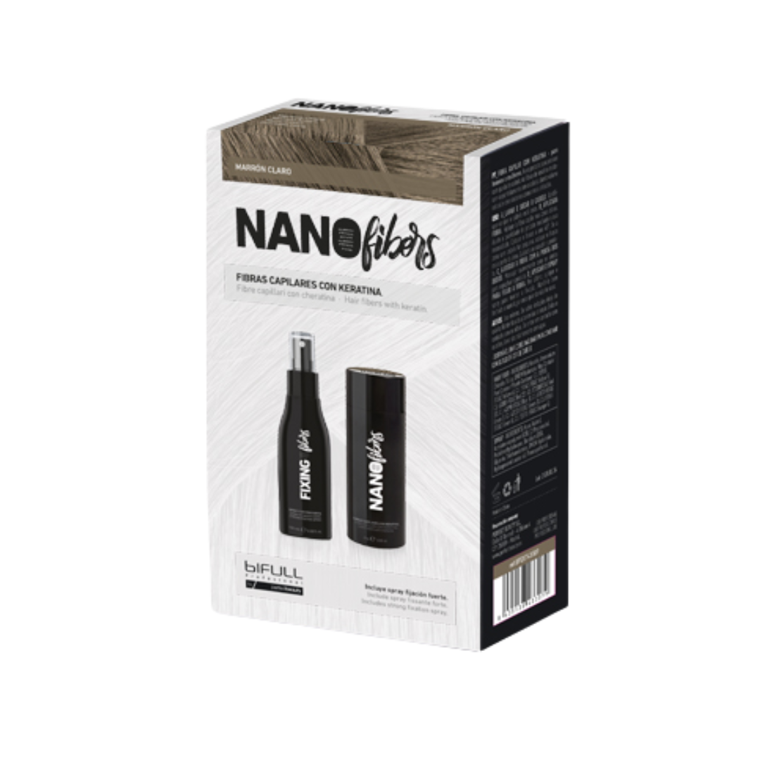 Nano Fibra Castanho Claro – Pack Fibra Capilar + Fixador
