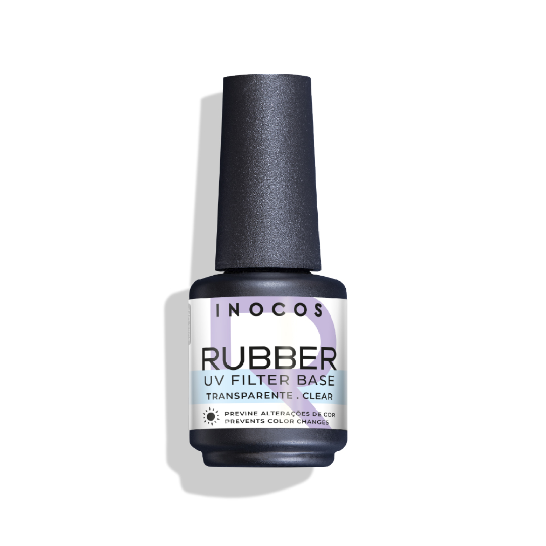 Verniz Gel Rubber UV Filter Base Transparente 15ml INOCOS